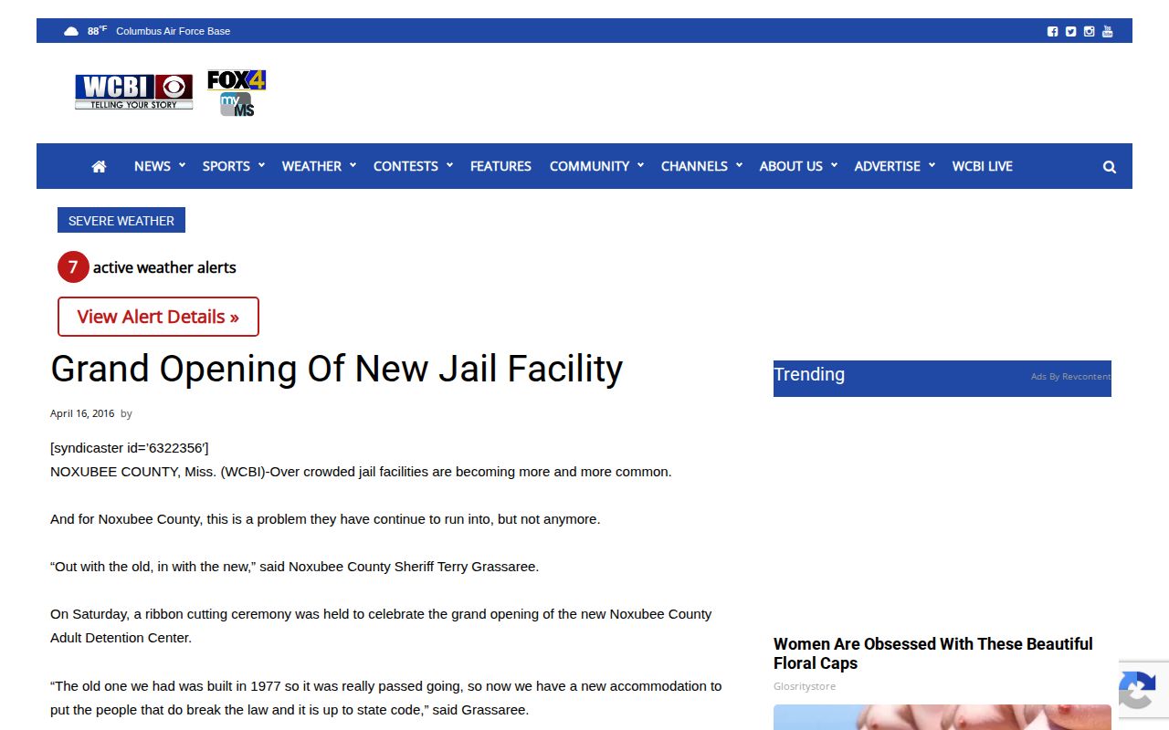 Noxubee County Adult Detention Center release record context