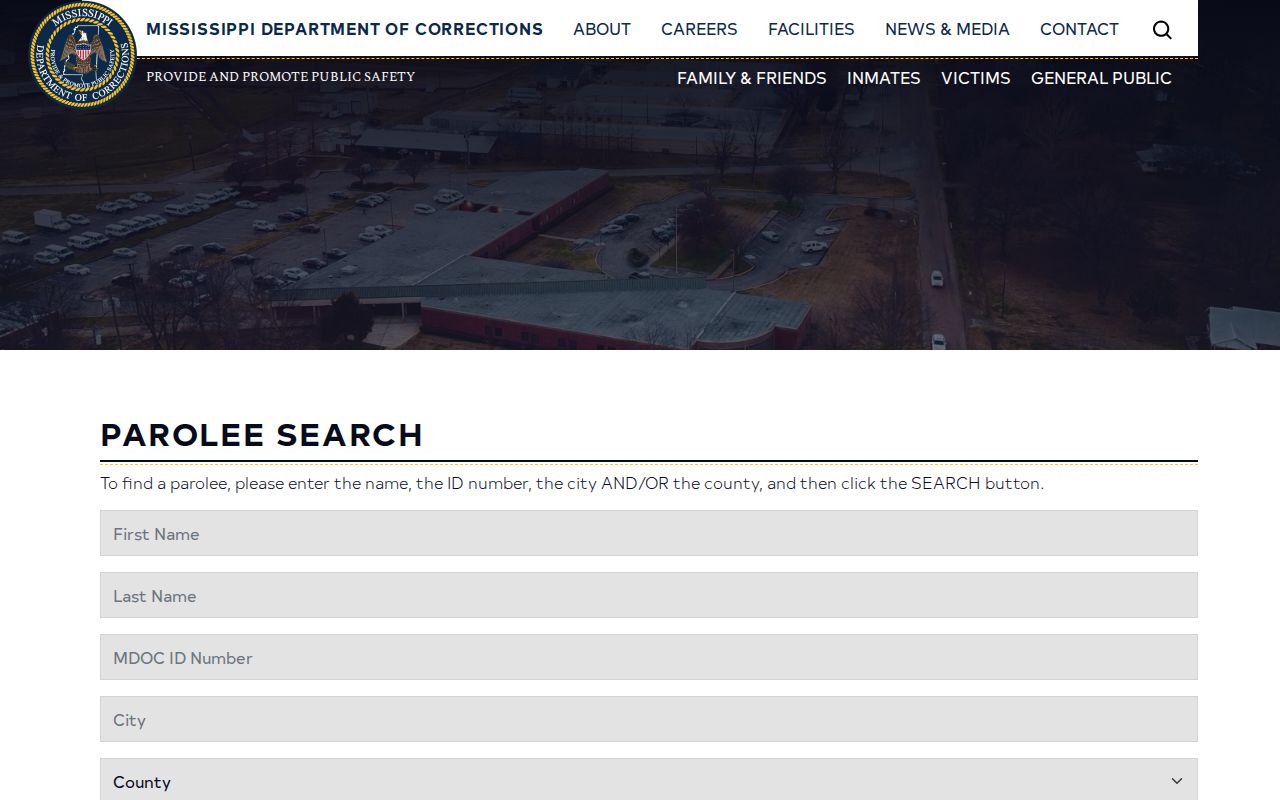 Noxubee County parole and probation MDOC search